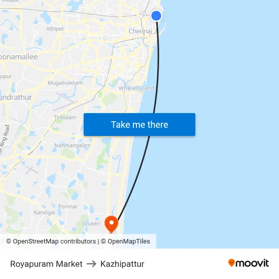 Royapuram Market to Kazhipattur map
