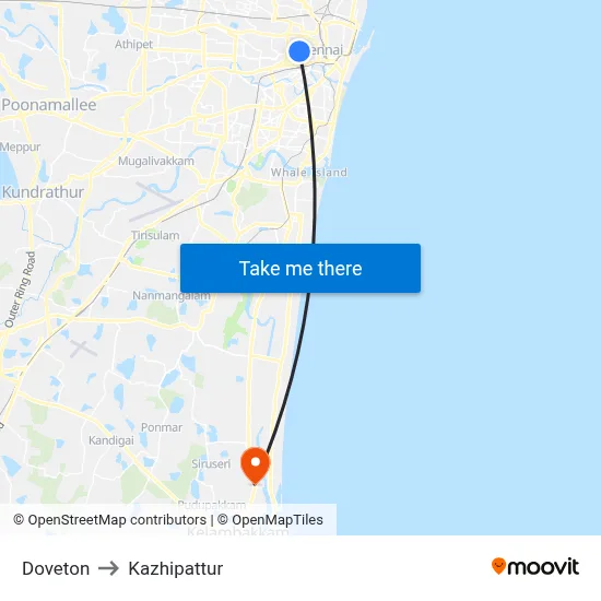 Doveton to Kazhipattur map