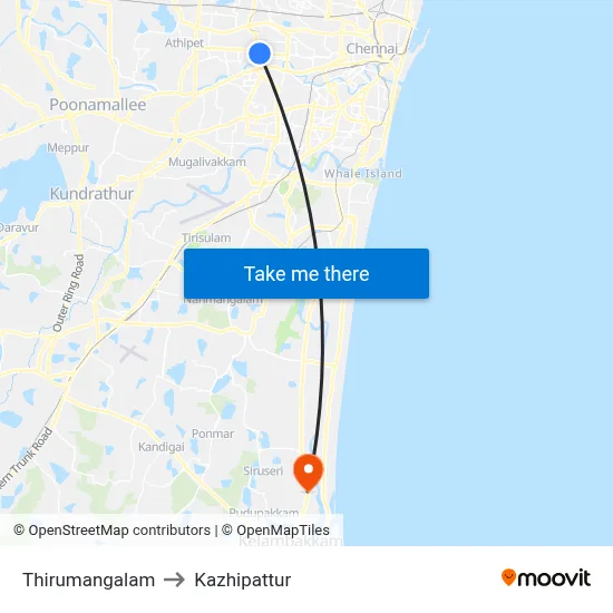 Thirumangalam to Kazhipattur map