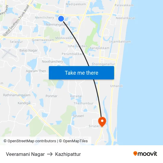 Veeramani Nagar to Kazhipattur map