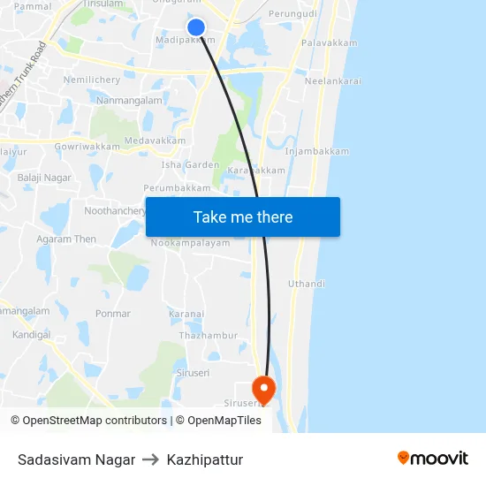 Sadasivam Nagar to Kazhipattur map