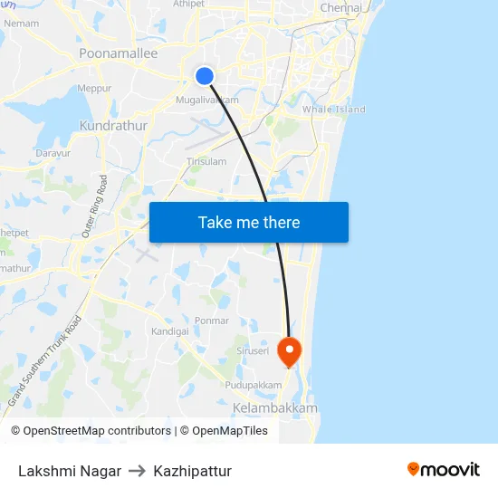 Lakshmi Nagar to Kazhipattur map