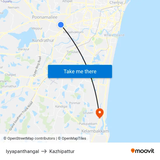 Iyyapanthangal to Kazhipattur map