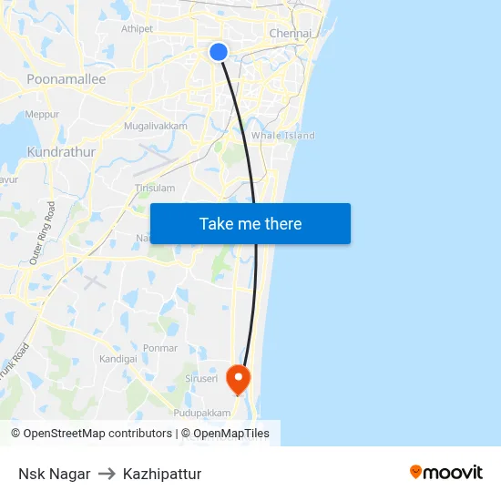 Nsk Nagar to Kazhipattur map