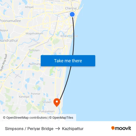 Simpsons / Periyar Bridge to Kazhipattur map