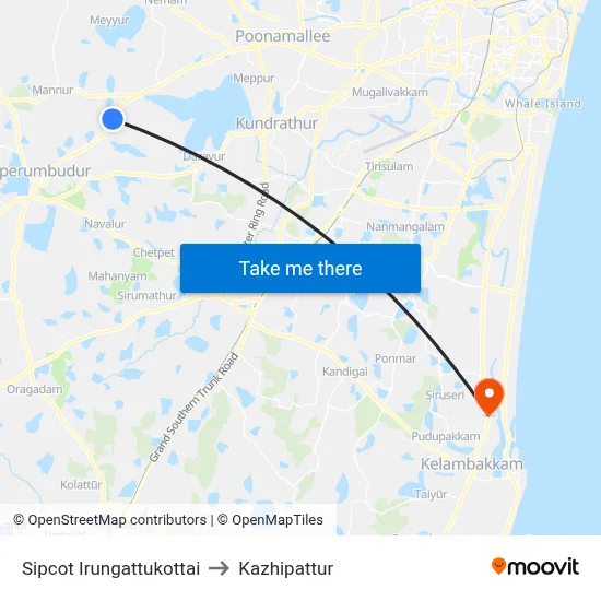 Sipcot Irungattukottai to Kazhipattur map