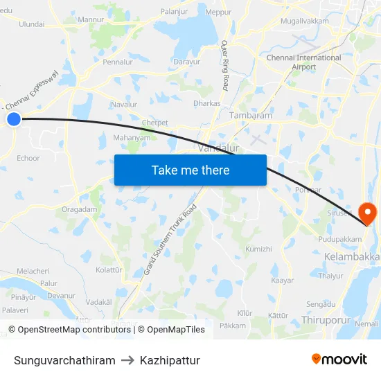 Sunguvarchathiram to Kazhipattur map