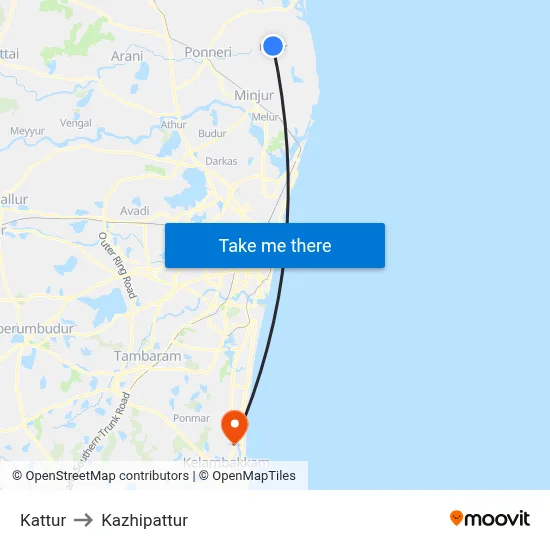 Kattur to Kazhipattur map