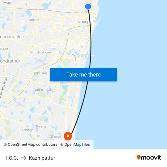 I.O.C. to Kazhipattur map