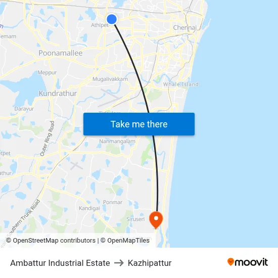 Ambattur Industrial Estate to Kazhipattur map