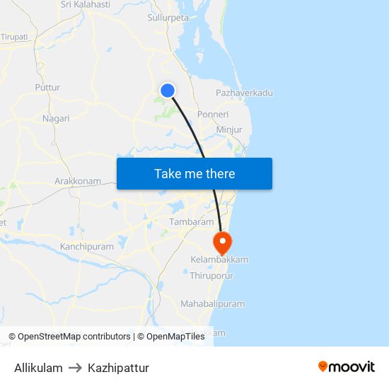 Allikulam to Kazhipattur map