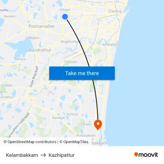 Kelambakkam to Kazhipattur map