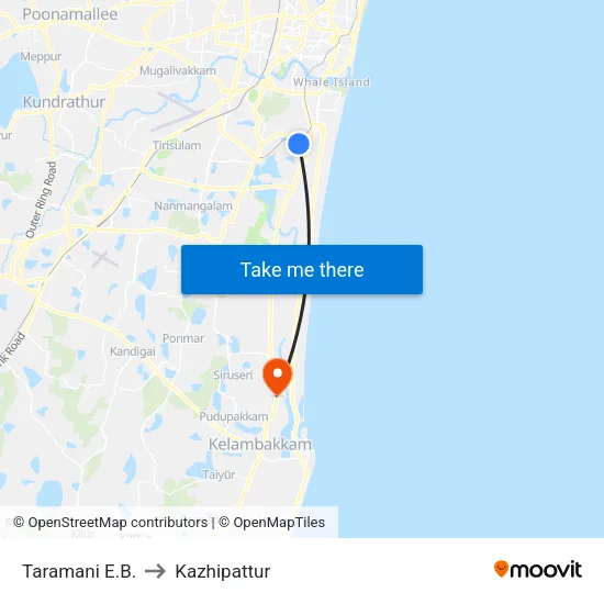 Taramani E.B. to Kazhipattur map