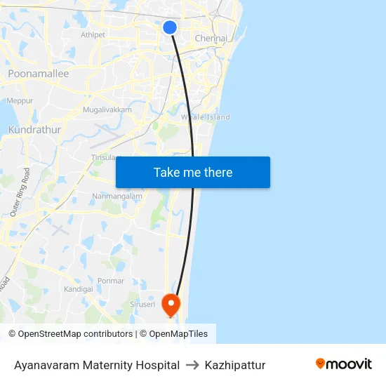 Ayanavaram Maternity Hospital to Kazhipattur map
