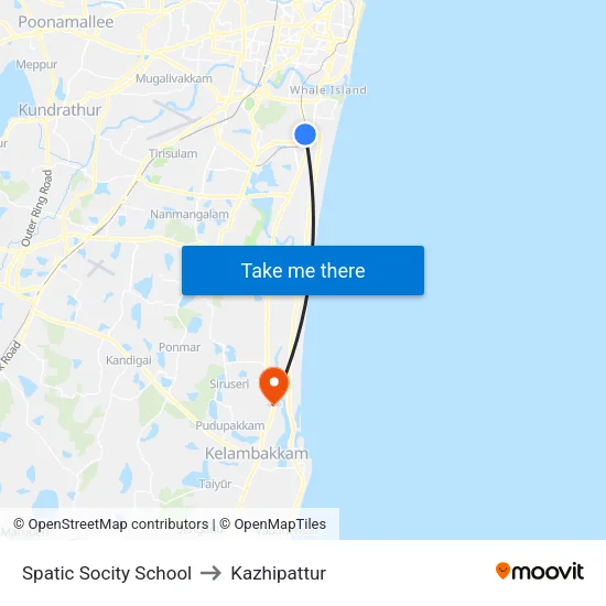 Spatic Socity School to Kazhipattur map