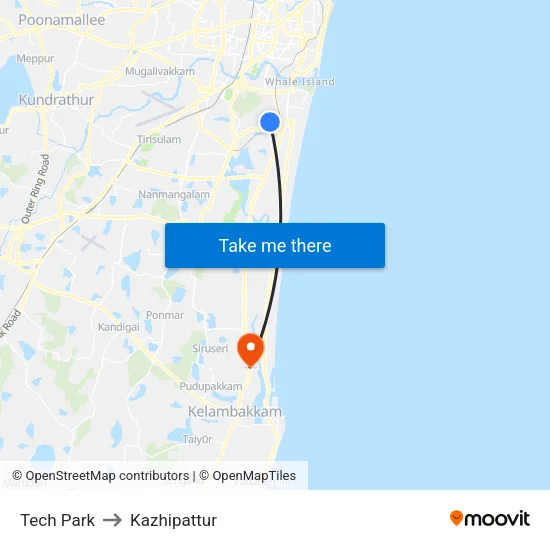 Tech Park to Kazhipattur map
