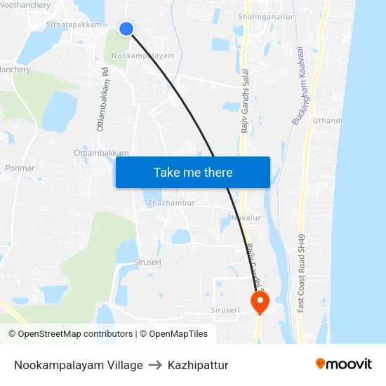 Nookampalayam Village to Kazhipattur map