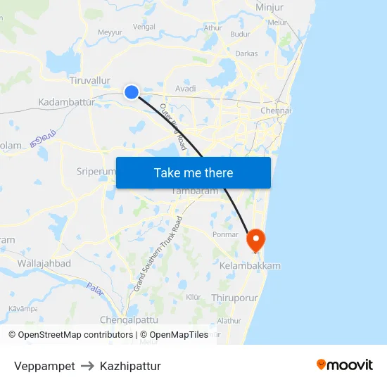 Veppampet to Kazhipattur map