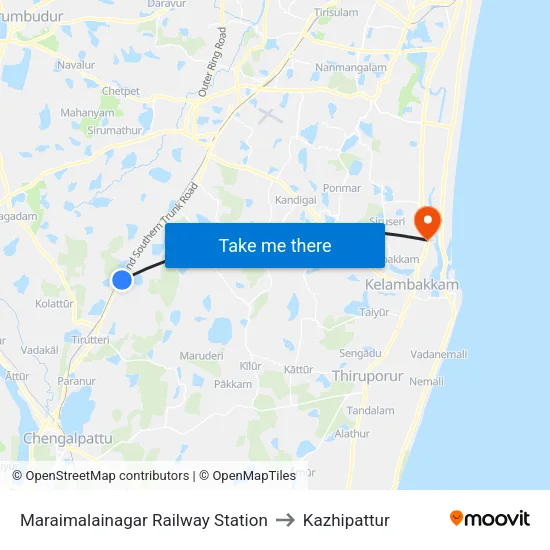 Maraimalainagar Railway Station to Kazhipattur map