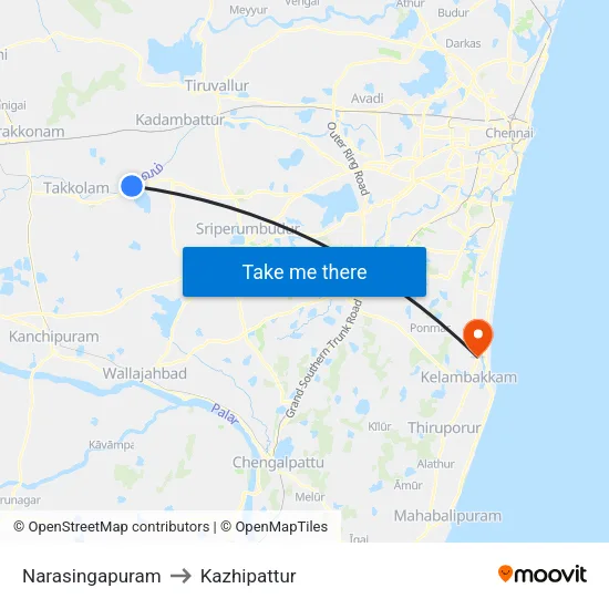 Narasingapuram to Kazhipattur map
