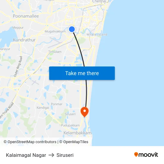 Kalaimagal Nagar to Siruseri map
