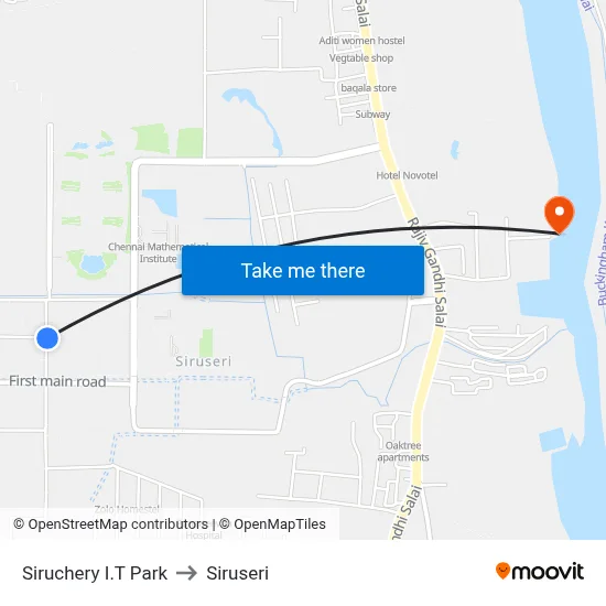 Siruchery I.T Park to Siruseri map