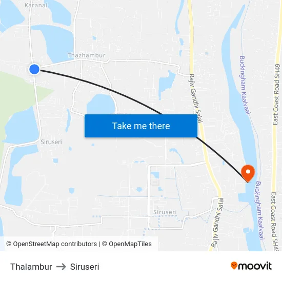 Thalambur to Siruseri map