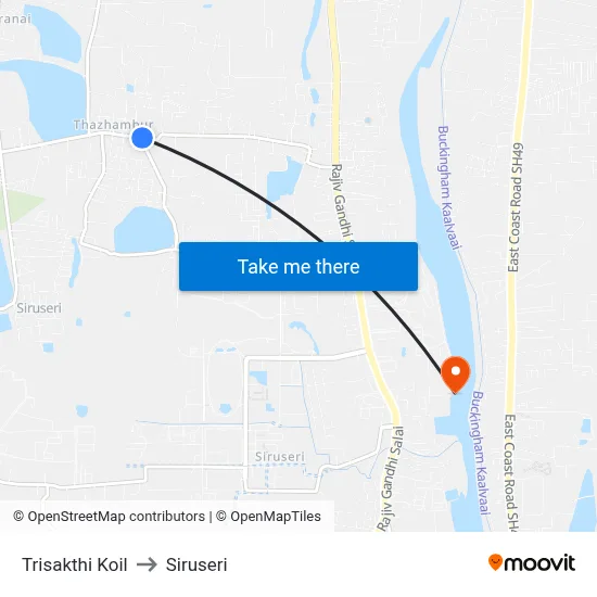 Trisakthi Koil to Siruseri map
