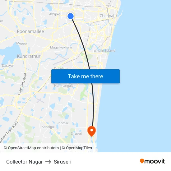 Collector Nagar to Siruseri map