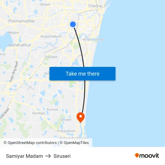 Samiyar Madam to Siruseri map