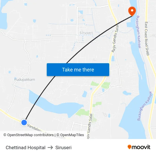 Chettinad Hospital to Siruseri map
