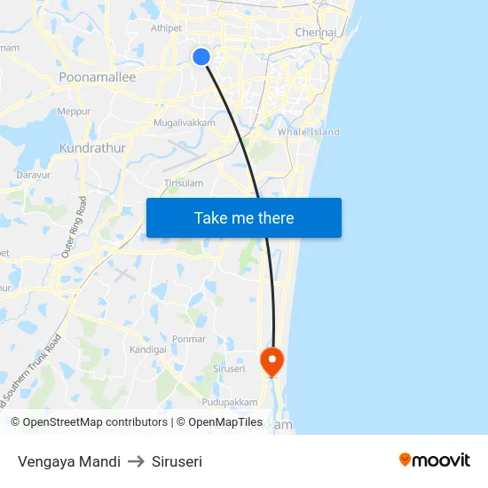 Vengaya Mandi to Siruseri map