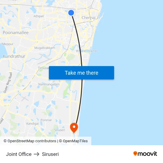Joint Office to Siruseri map