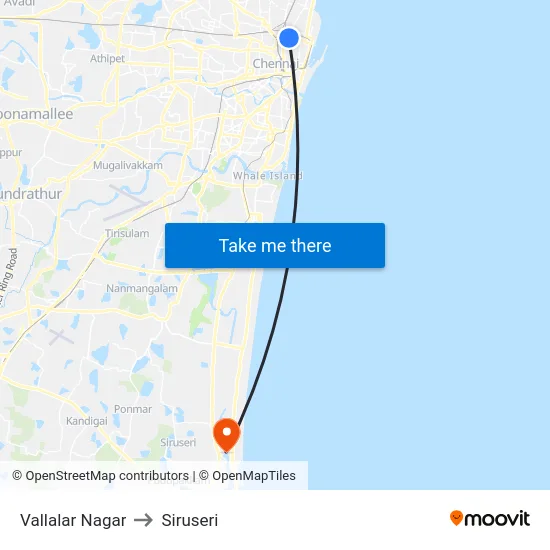 Vallalar Nagar to Siruseri map