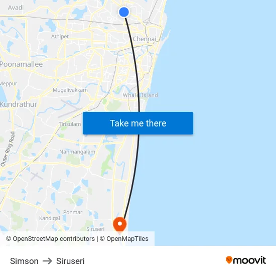 Simson to Siruseri map