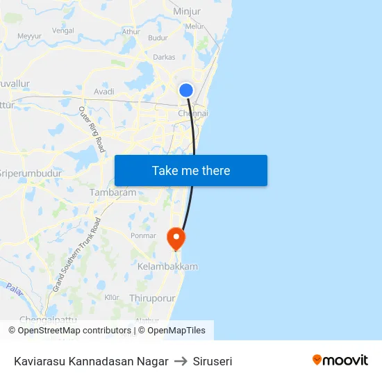 Kaviarasu Kannadasan Nagar to Siruseri map
