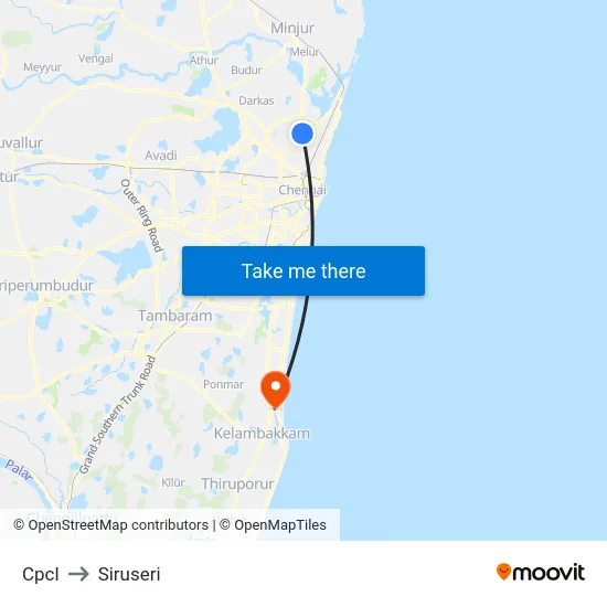 Cpcl to Siruseri map
