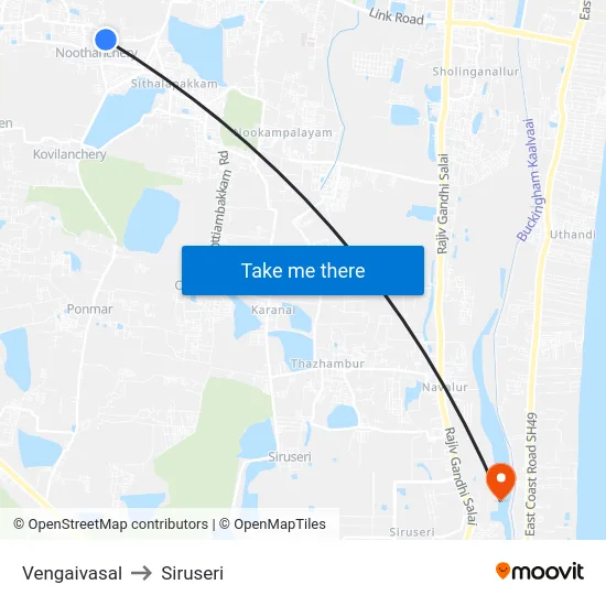 Vengaivasal to Siruseri map