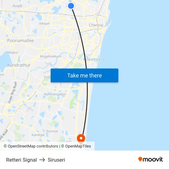 Retteri Signal to Siruseri map