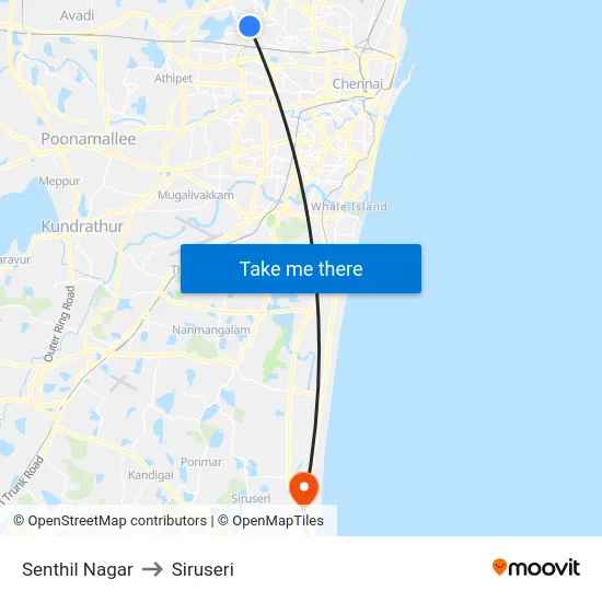 Senthil Nagar to Siruseri map