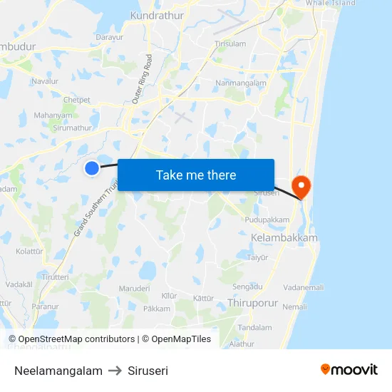Neelamangalam to Siruseri map