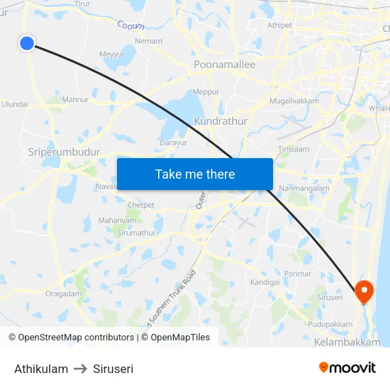 Athikulam to Siruseri map