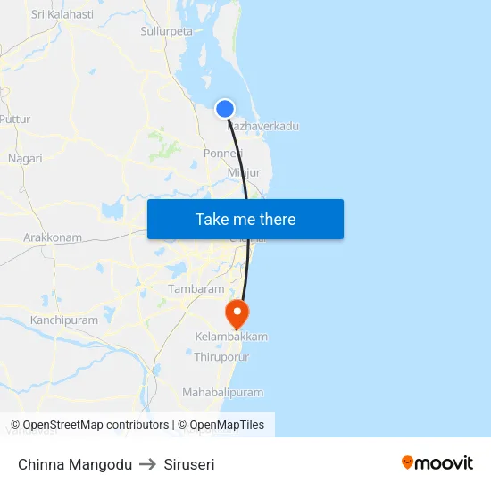 Chinna Mangodu to Siruseri map