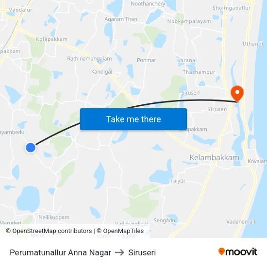 Perumatunallur Anna Nagar to Siruseri map