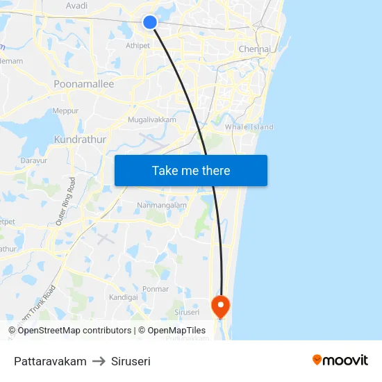 Pattaravakam to Siruseri map