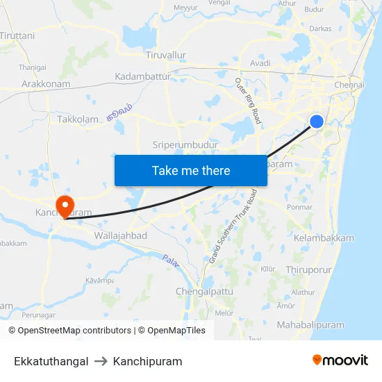 Ekkatuthangal to Kanchipuram map