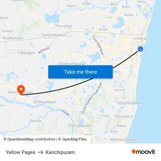 Yellow Pages to Kanchipuram map