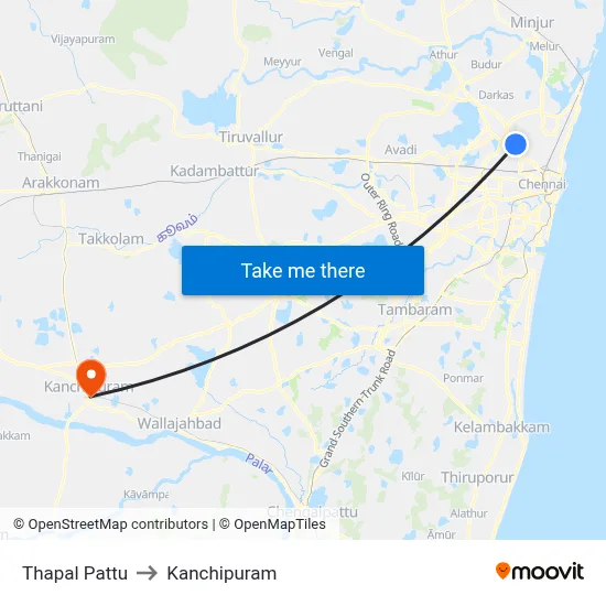 Thapal Pattu to Kanchipuram map
