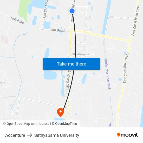 Accenture to Sathyabama University map