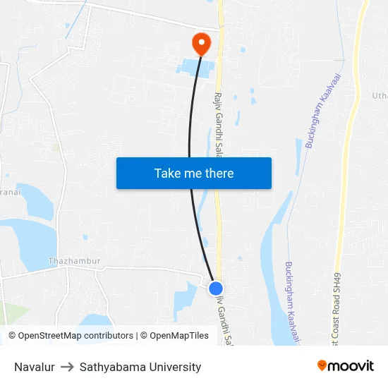 Navalur to Sathyabama University map